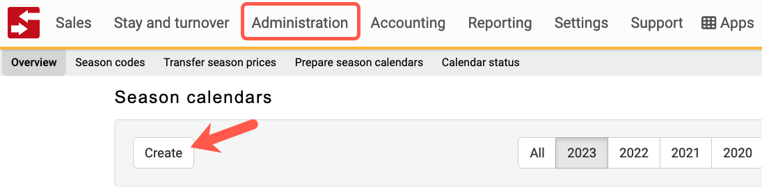 Create a season calendar BookingStudio Support